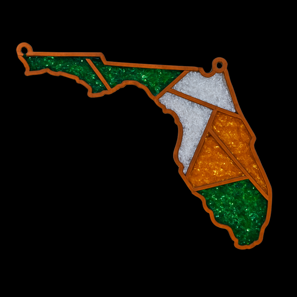 DIY Florida Crushed Glass Suncatcher