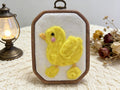 Hand Needle Felted Yellow Duck Nursery Wall Art, Handmade Embroidery Hoop Decor