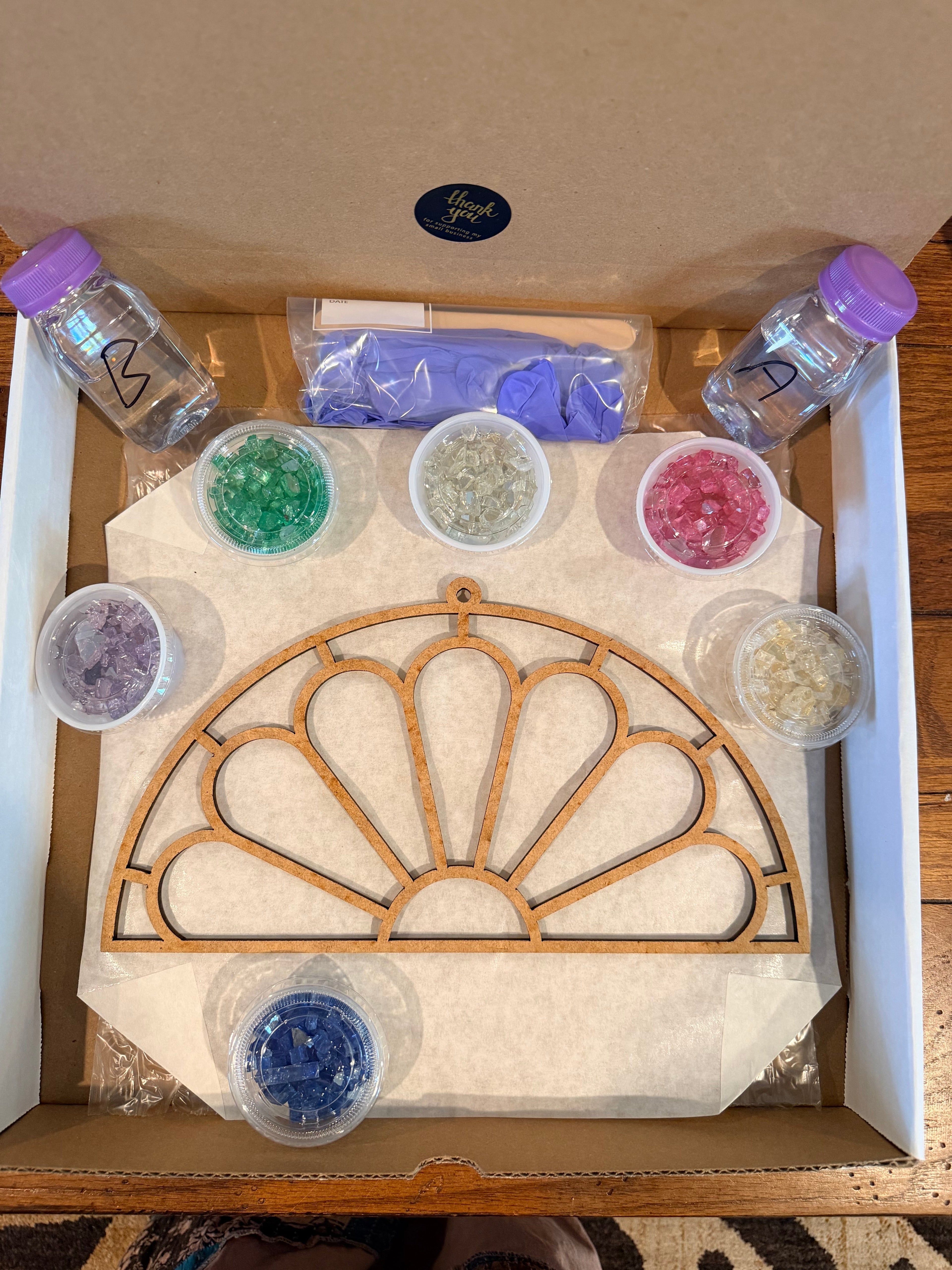 DIY Flower Window Crushed Glass Suncatcher