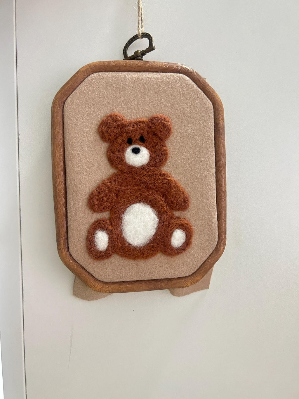 Handcrafted Felt Teddy Bear Nursery Decor – Personalized Baby Shower Gift