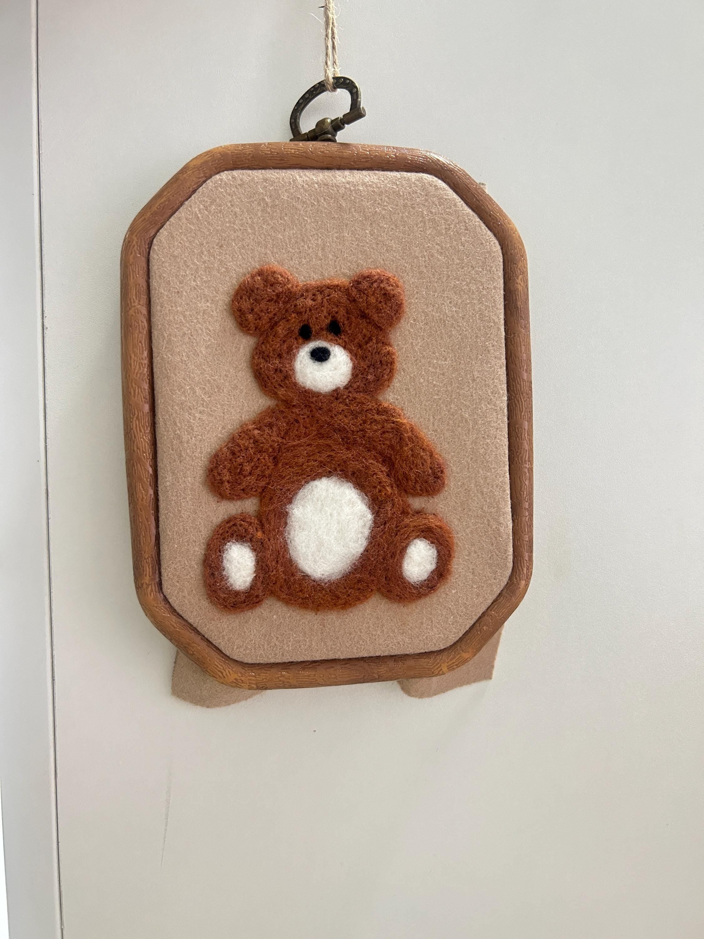 Handcrafted Felt Teddy Bear Nursery Decor – Personalized Baby Shower Gift