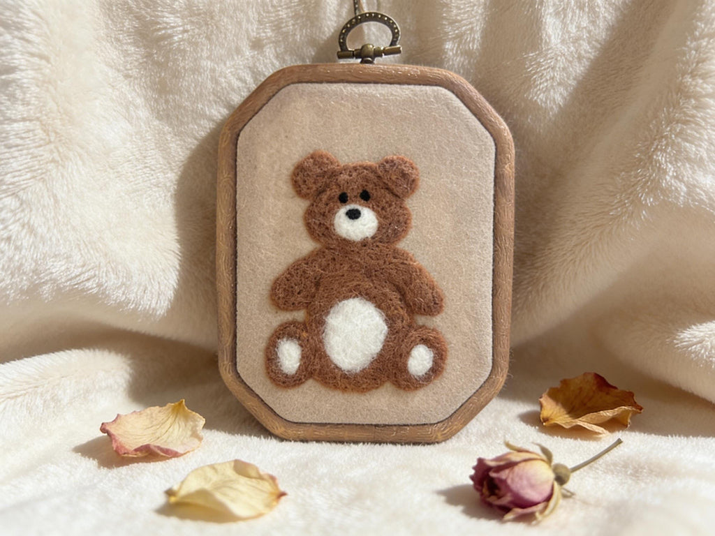 Handcrafted Felt Teddy Bear Nursery Decor – Personalized Baby Shower Gift