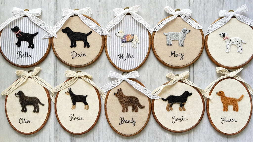 Personalized Needle Felted Dog Embroidery Hoop | Custom Pet Portrait Wall Art