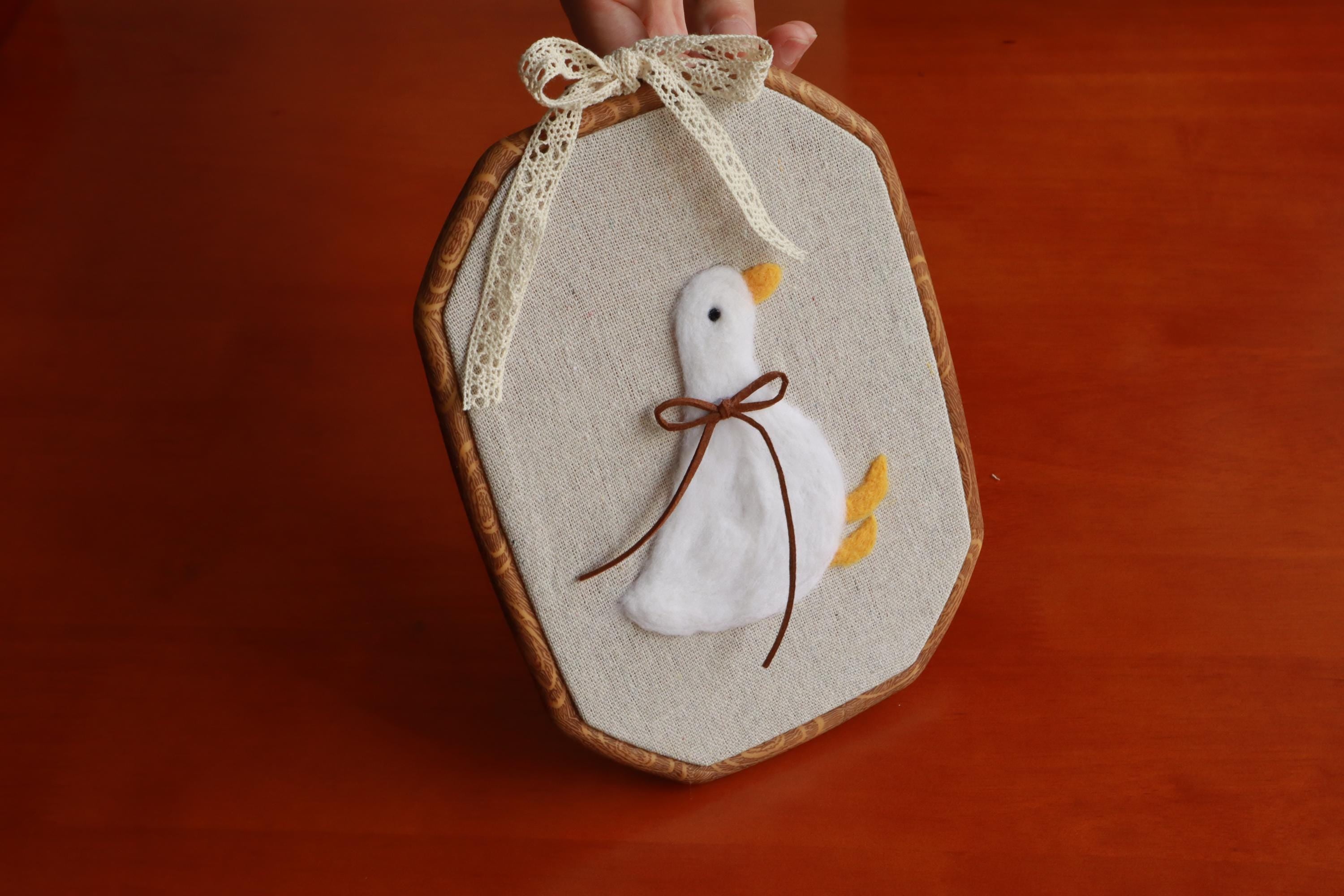 Needle Felted Swan Hoop Art, Princess Crown Nursery Decor, Pink Baby Room