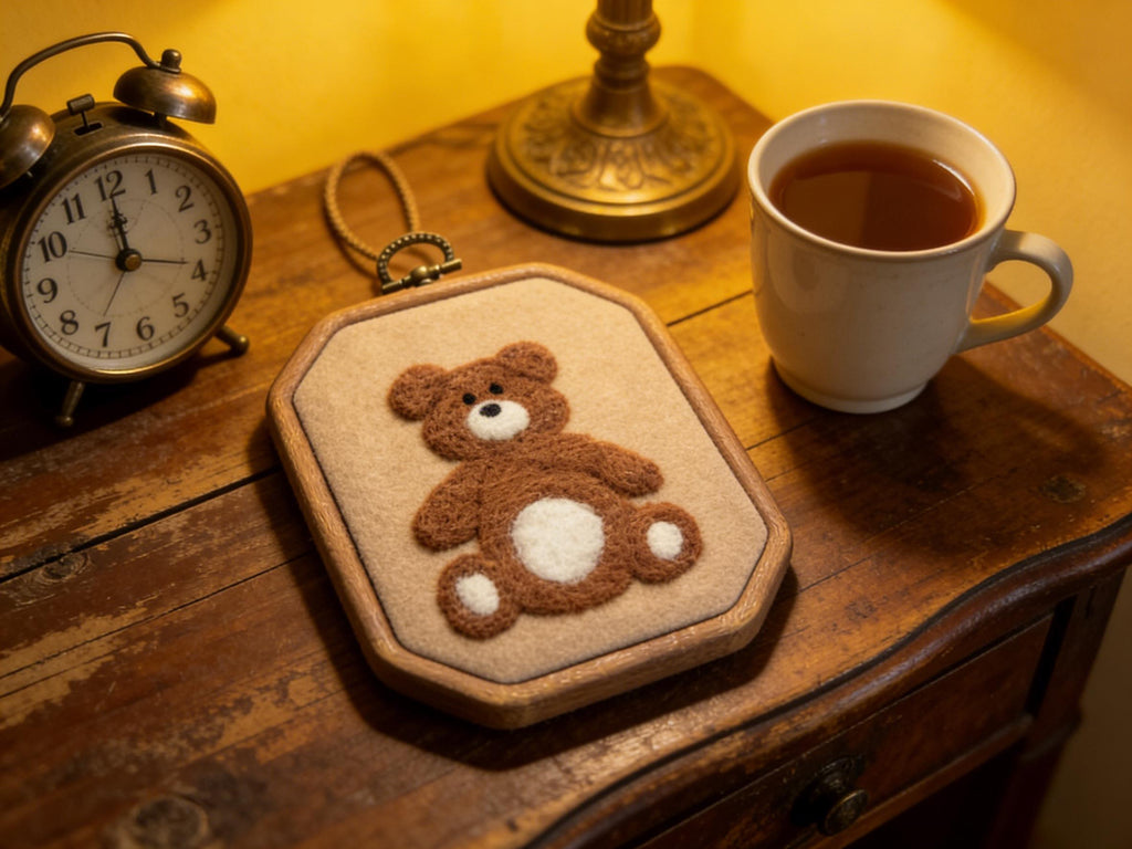 Handcrafted Felt Teddy Bear Nursery Decor – Personalized Baby Shower Gift