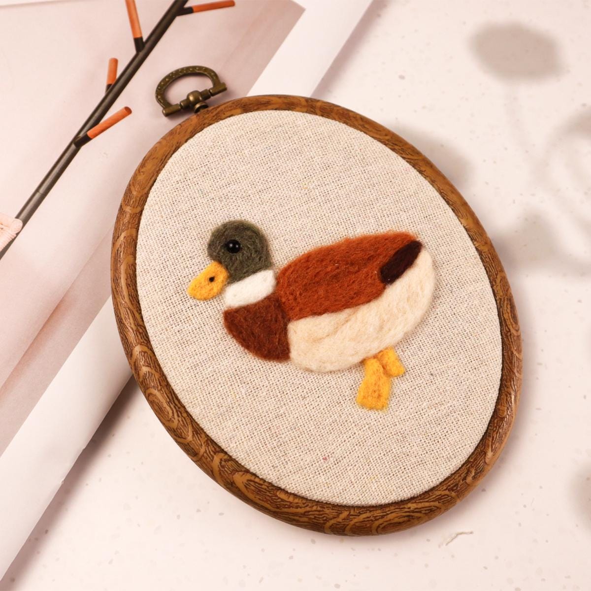 Needle Felted Mallard Duck Nursery Sign, Newborn Photo Prop