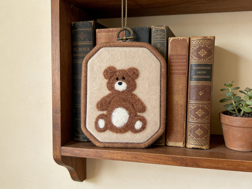 Handcrafted Felt Teddy Bear Nursery Decor – Personalized Baby Shower Gift