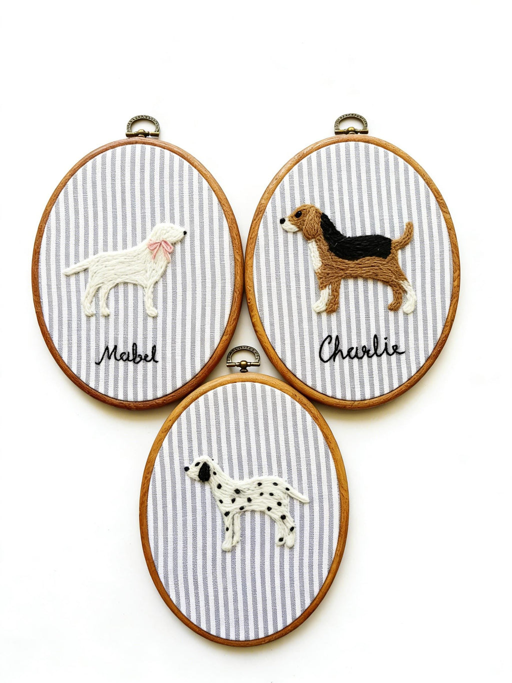 Personalized Needle Felted Dog Embroidery Hoop | Custom Pet Portrait Wall Art