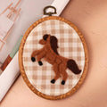 Handmade Felt Horse Embroidery Hoop, Western Nursery Wall Art, Farm Animal Nursery Decor