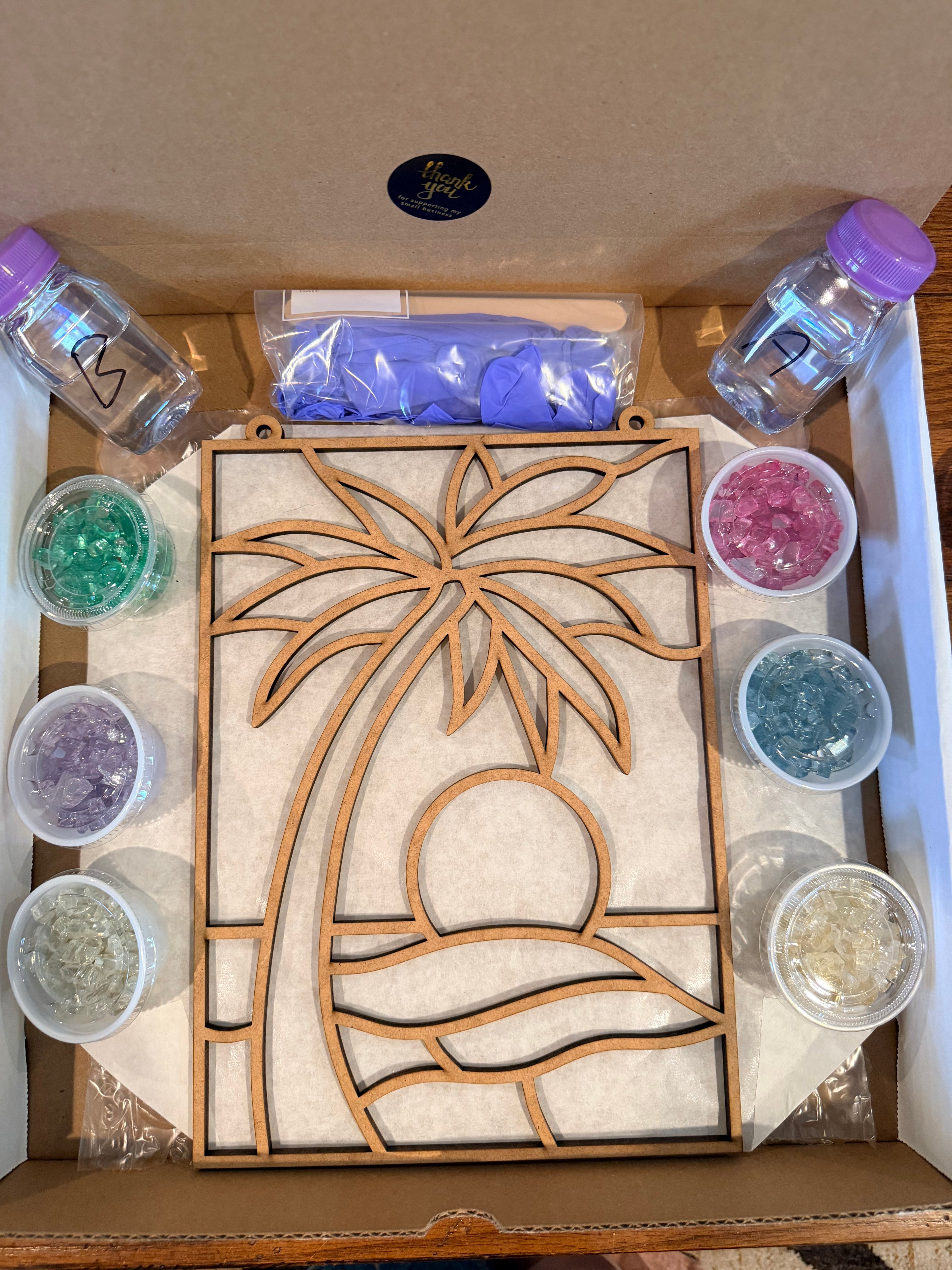 DIY Beach Crushed Glass Suncatcher