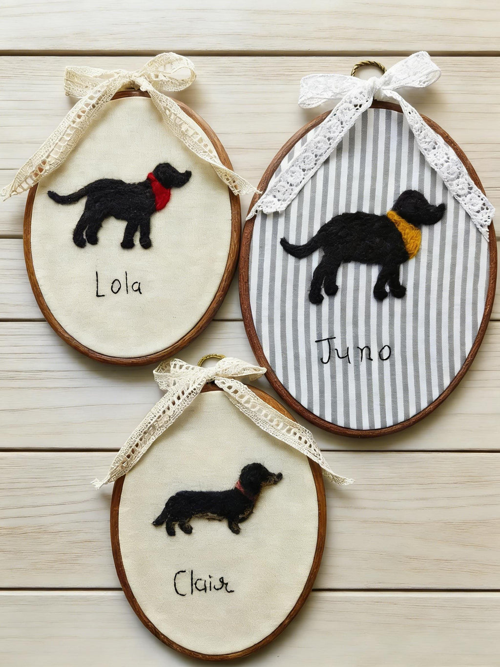 Personalized Needle Felted Dog Embroidery Hoop | Custom Pet Portrait Wall Art