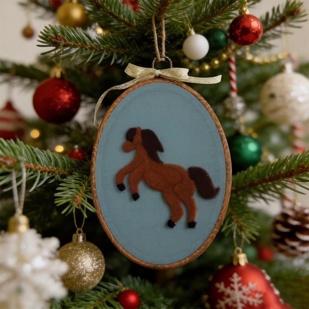 Hand Felted Horse Embroidery Hoop, Nursery Wall Art with Western Style Multiple styles available