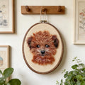 Personalized Felt Dog Portrait, Handmade Wool Pet Art Hoop, Custom Dog Memorial Gift