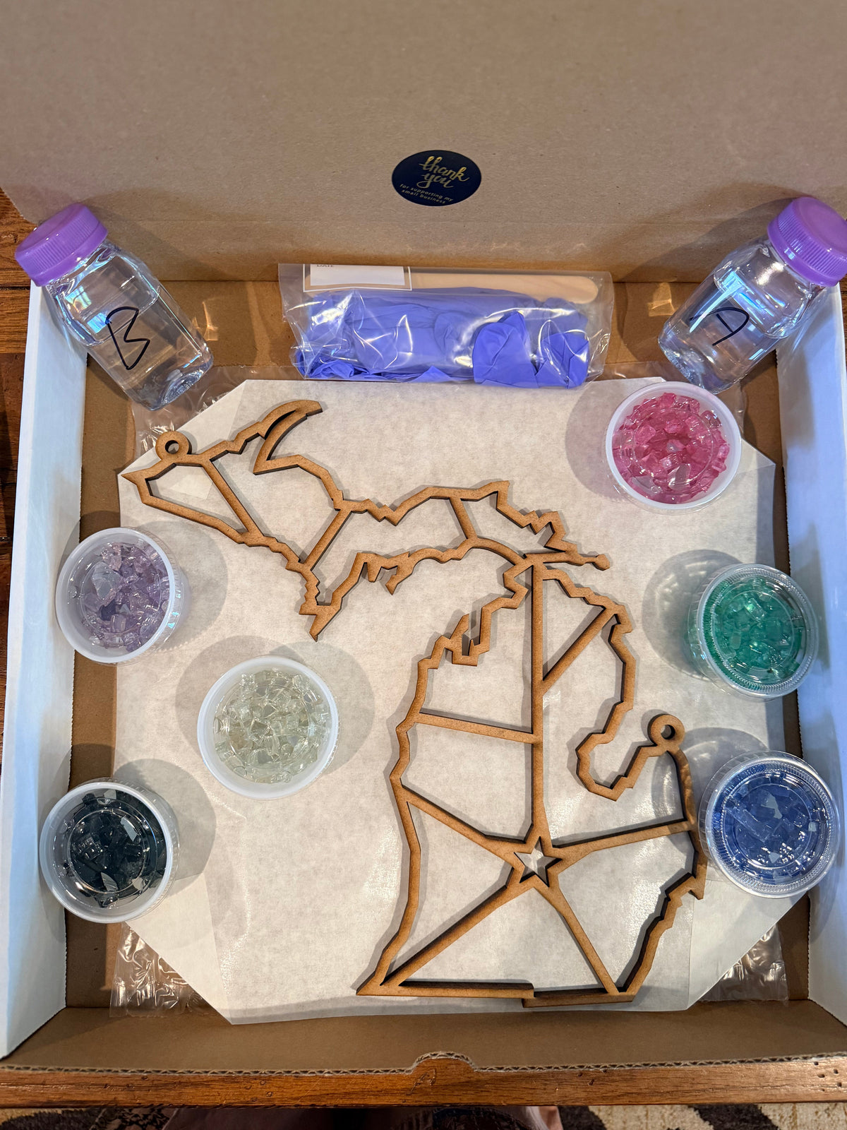 DIY Michigan Crushed Glass Suncatcher
