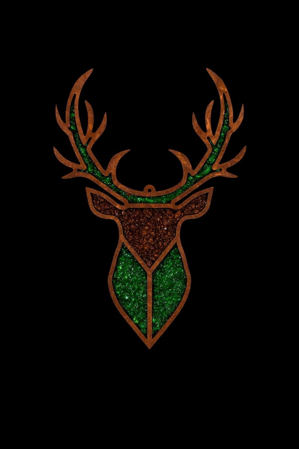 DIY Deer Head Crushed Glass Suncatcher
