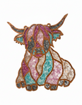 DIY Highland Cow Crushed Glass Suncatcher