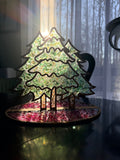 DIY Standing Trees Crushed Glass Suncatcher