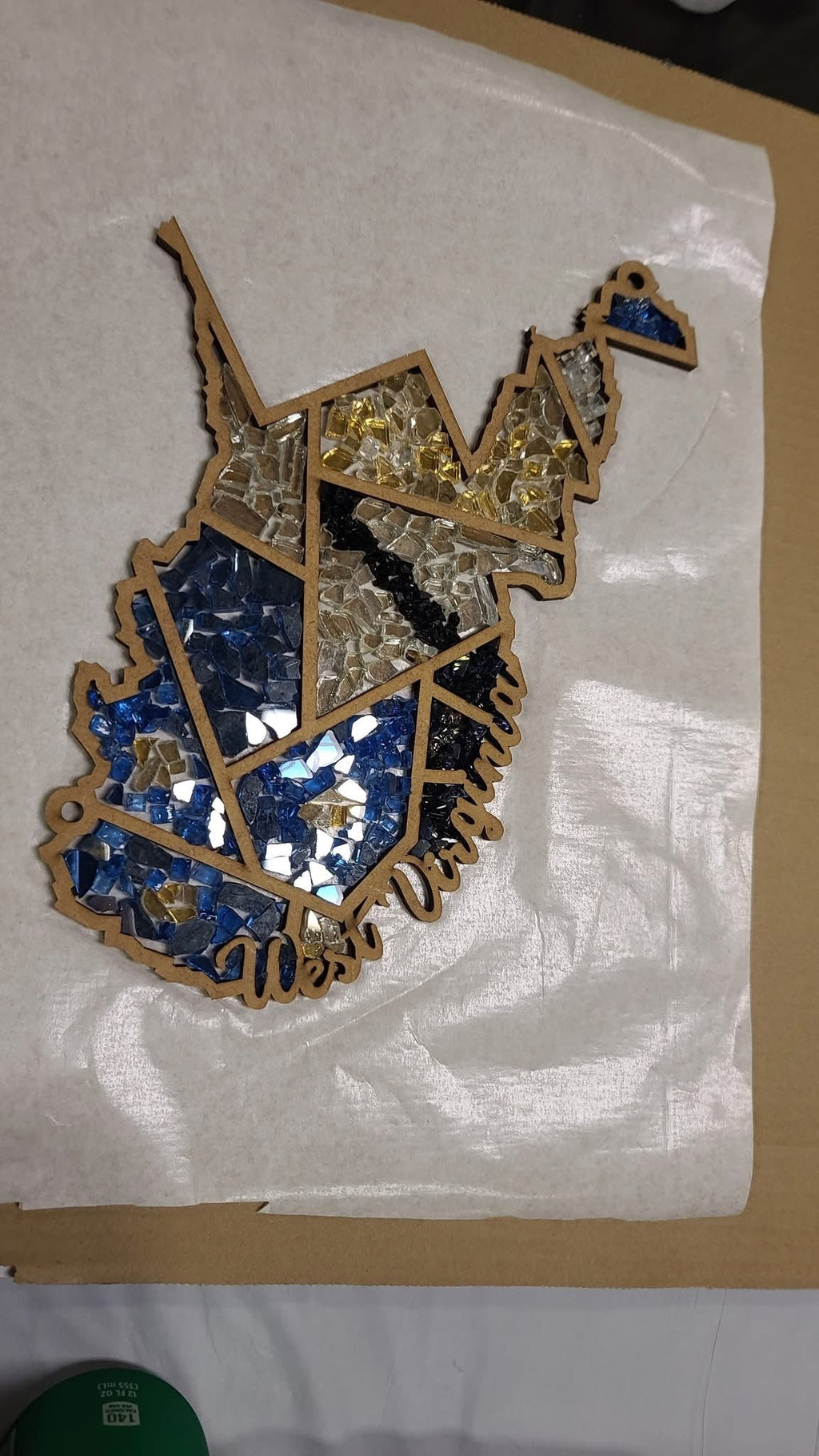 DIY West Virginia Crushed Glass Suncatcher