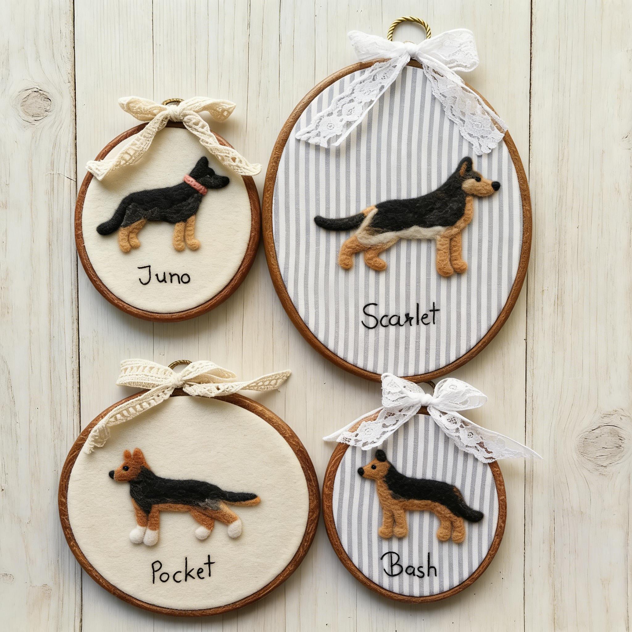 Personalized Needle Felted Dog Embroidery Hoop | Custom Pet Portrait Wall Art