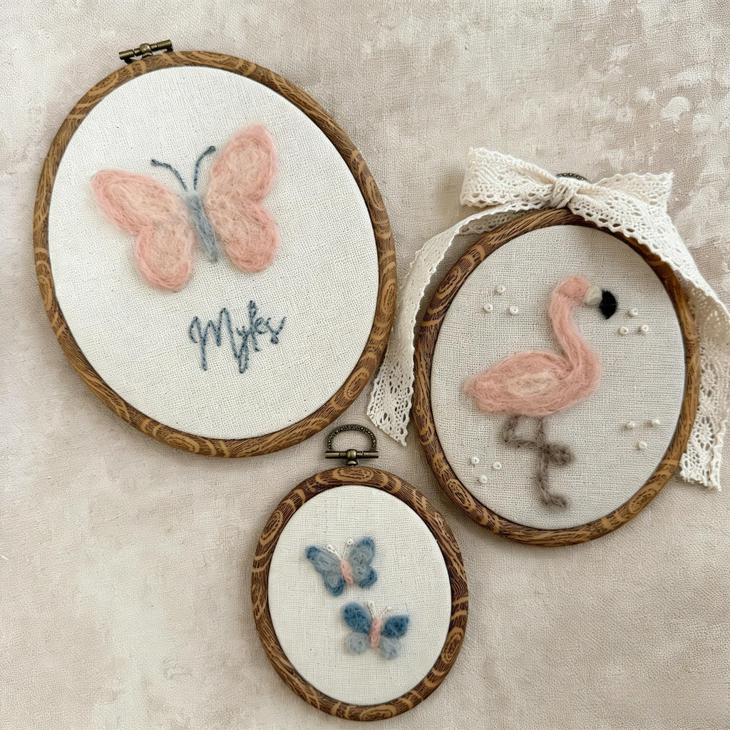 Custom Felt Animal Embroidery Hoop – Personalized Nursery Decor