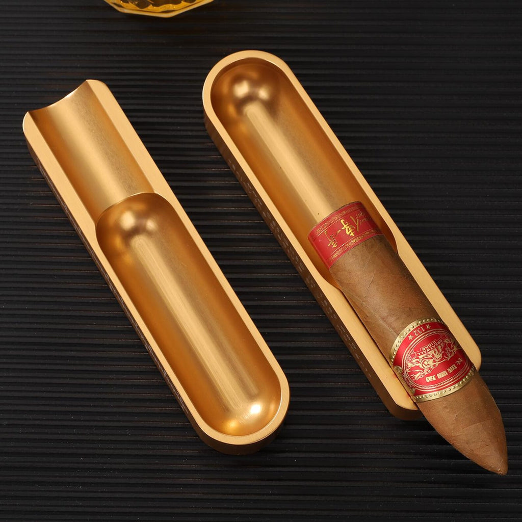 Minimalist Cigar Ashtray - Travel-Friendly Metal Cigar Rest, Elegant Smoking Accessory, Gift for Cigar Enthusiasts