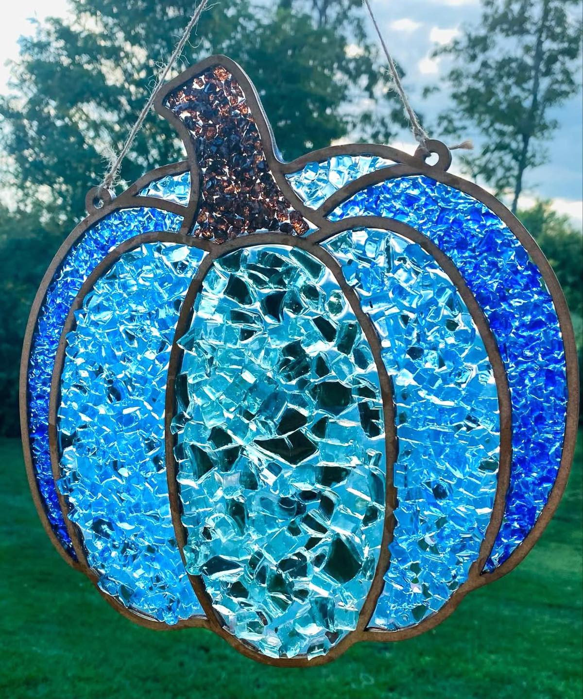 DIY Pumpkin Crushed Glass Suncatcher 50% Off